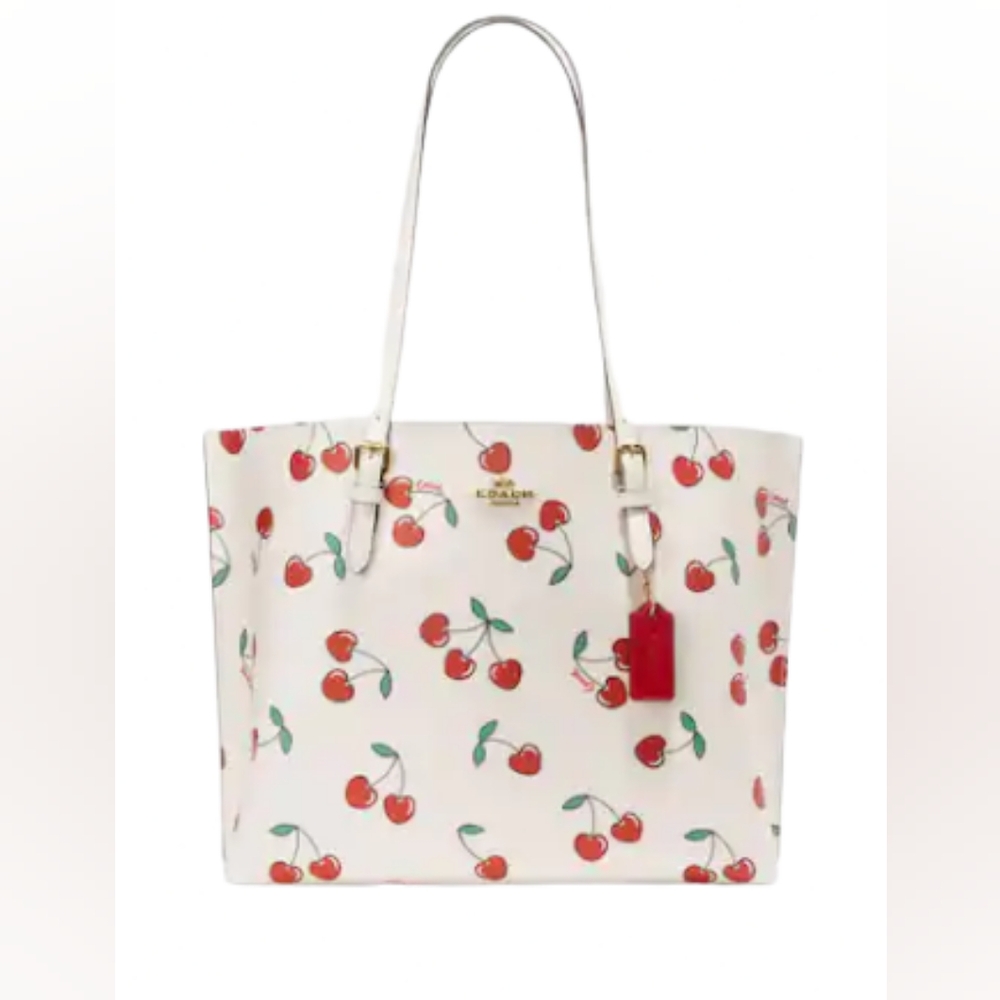 EUC Coach Mollie Tote With Heart Cherry Print 🍒